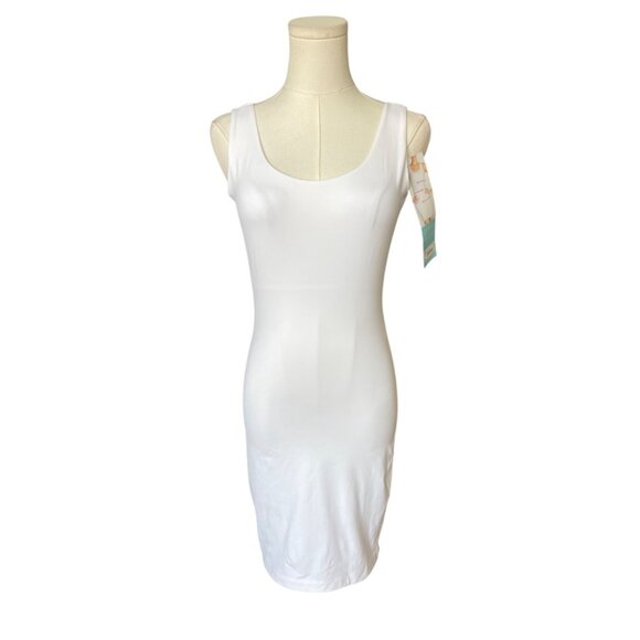 Assets By Spanx Shaping Tank Slip Dress Size L NWT White Mini Slimming - Picture 4 of 9
